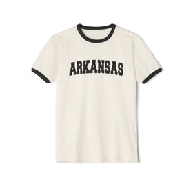 Arkansas Cotton Ringer Graphic Tee - Unisex Arkansas T Shirt, Vintage Style Tee, Men's/Women's Tee - 0