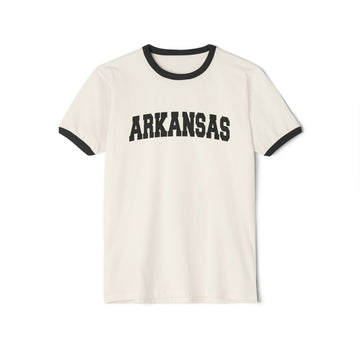 Arkansas Cotton Ringer Graphic Tee - Unisex Arkansas T Shirt, Vintage Style Tee, Men's/Women's Tee - 0