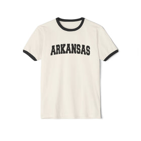 Arkansas Cotton Ringer Graphic Tee - Unisex Arkansas T Shirt, Vintage Style Tee, Men's/Women's Tee