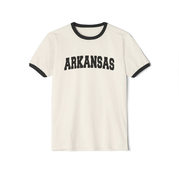 Arkansas Cotton Ringer Graphic Tee - Unisex Arkansas T Shirt, Vintage Style Tee, Men's/Women's Tee