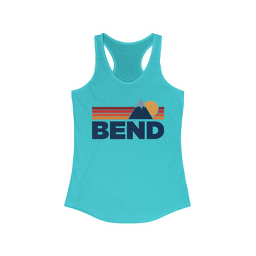 Buy solid-tahiti-blue Bend, Oregon Women's Racerback Tank Top - Mountain Lover Sleeveless Shirt, Women's Bend Hiking Tank