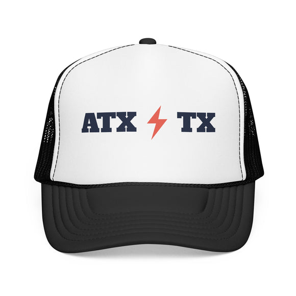 Austin, Texas Retro Trucker Hat - Lightning Foam Cap