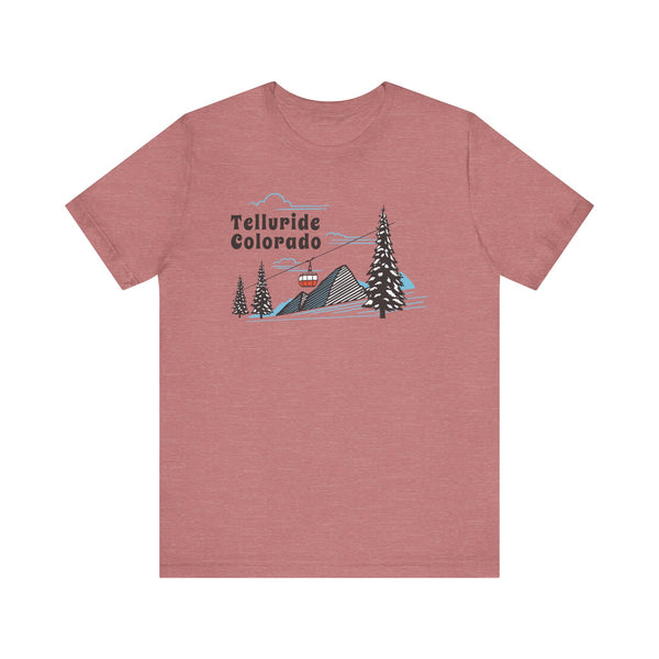 Telluride, Colorado T-Shirt - Retro Ski Mountain Gondola Unisex Telluride Shirt