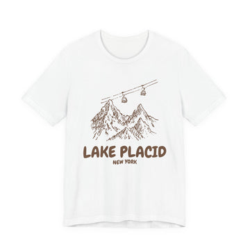Lake Placid, New York Mountain T-Shirt — Vintage Gondola Ski Mountain Tee - 0