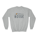 Boise, Idaho Youth Sweatshirt - Unisex Kid's Boise Crewneck Sweatshirt-1