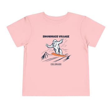 Buy pink Snowmass Village, Colorado Yeti Snowboard Toddler Tee