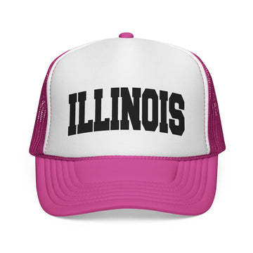 Buy pink Illinois Retro Collegiate Style Trucker Hat