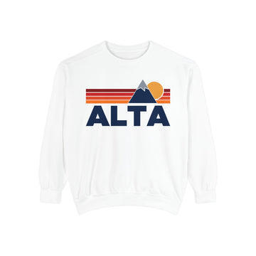 Buy white Alta, Utah Mountain Stripes Sweatshirt | Comfort Colors - 100% Cotton
