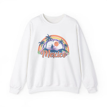 Mexico Sweatshirt - Unisex Retro Beach Mexico Crewneck Sweatshirt