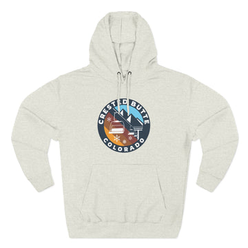 Buy oatmeal-heather Premium Crested Butte, Colorado Ski Lift Hoodie