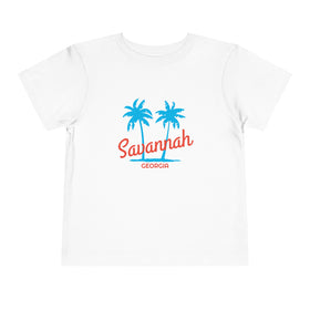 Savannah, Georgia Toddler T-Shirt - Retro Palm Tree Toddler Savannah Shirt