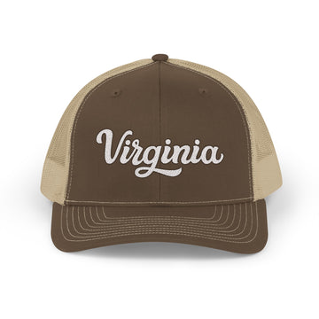 Buy brown-khaki Virginia Snapback Trucker Cap - Embroidered Virginia Hat