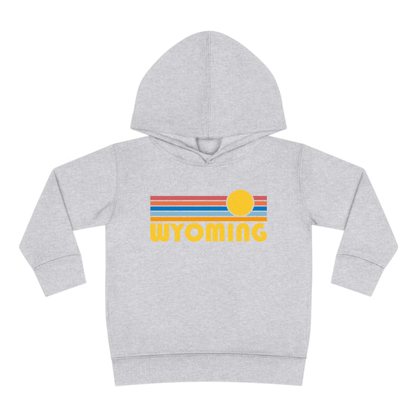 Wyoming Toddler Hoodie - Retro Sunrise Unisex Wyoming Toddler Sweatshirt