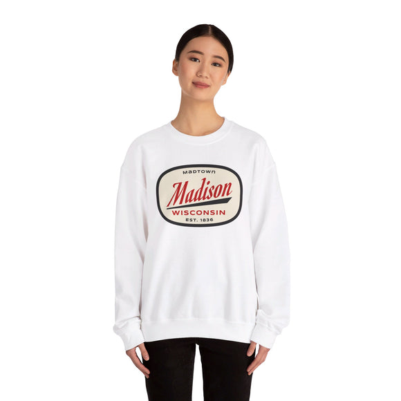 Madison, Wisconsin Sweatshirt - Unisex Retro Crewneck Madison Sweatshirt