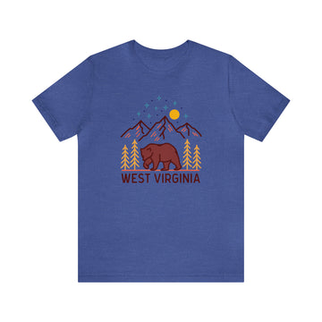 Buy heather-true-royal West Virginia T-Shirt - Retro Unisex West Virginia Shirt