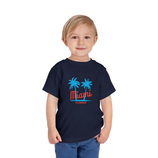 Miami, Florida Toddler T-Shirt - Retro Palm Tree Toddler Miami Shirt