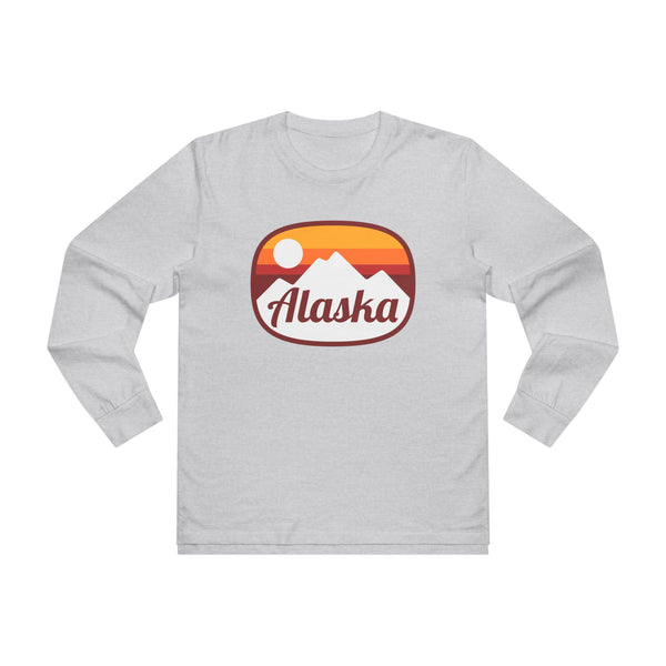 Alaska Mens Base Long-sleeve Tee - Retro Ombre Heavy Weight Long Sleeve T-shirt