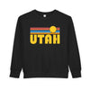 Utah Toddler Sweatshirt - Retro Sun Utah Toddler Crewneck Sweatshirt