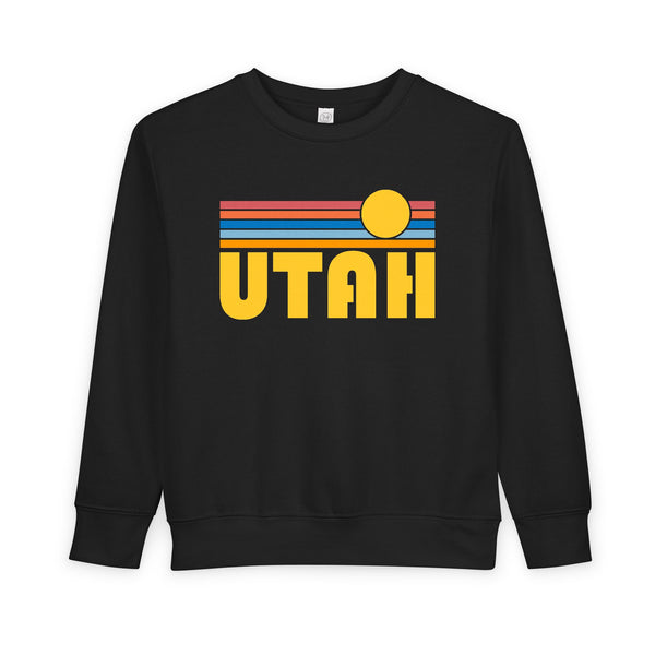 Utah Toddler Sweatshirt - Retro Sun Utah Toddler Crewneck Sweatshirt