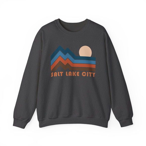 Salt Lake City, Utah Sweatshirt Retro Mountains, Salt Lake City Unisex Graphic Crewneck