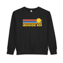 Jackson Hole, Wyoming Toddler Sweatshirt - Retro Sun Jackson Hole Toddler Crewneck Sweatshirt-3