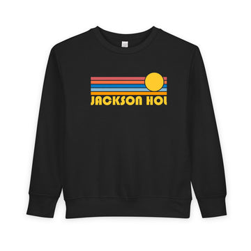 Buy black Jackson Hole, Wyoming Toddler Sweatshirt - Retro Sun Jackson Hole Toddler Crewneck Sweatshirt