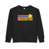 Jackson Hole, Wyoming Toddler Sweatshirt - Retro Sun Jackson Hole Toddler Crewneck Sweatshirt