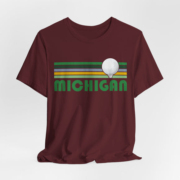 Golf Michigan T-Shirt - Retro Golf Unisex Michigan Shirt