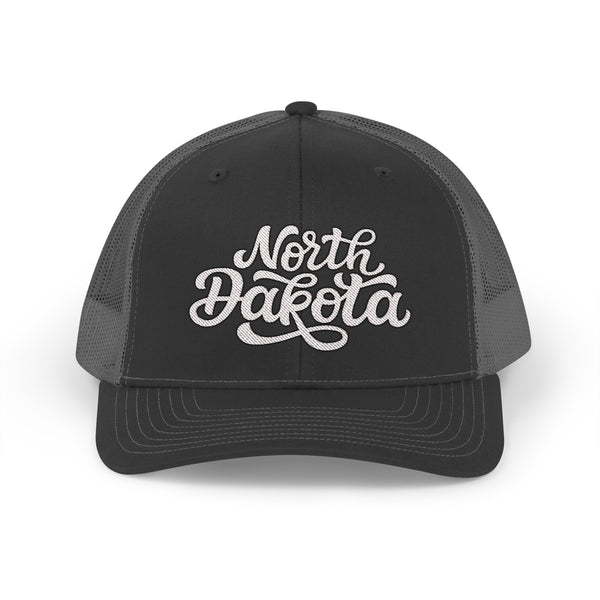 North Dakota Snapback Trucker Cap - Embroidered North Dakota Hat