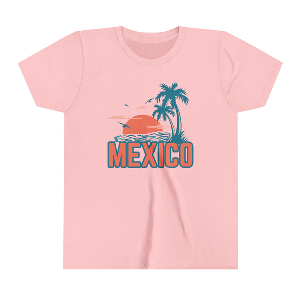 Mexico Youth Shirt - Retro Palm Tree Mexico Kid's T-Shirt