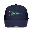 Lassen Volcanic National Park Pennant Trucker Hat — Vintage Foam Mesh Cap-2