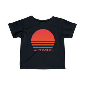 Wyoming Retro 80s Baby T-Shirt, Infant Tee, Wyoming Kid Apparel, 80s Baby Gift