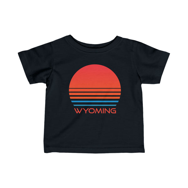 Wyoming Retro 80s Baby T-Shirt, Infant Tee, Wyoming Kid Apparel, 80s Baby Gift