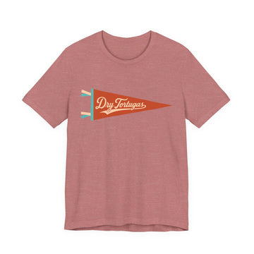 Buy heather-mauve Dry Tortugas National Park Pennant T-Shirt — Vintage Camp Flag Tee