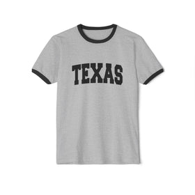 Texas Cotton Ringer Graphic Tee - Unisex Texas T Shirt, Vintage Style Tee, Men's/Women's Tee
