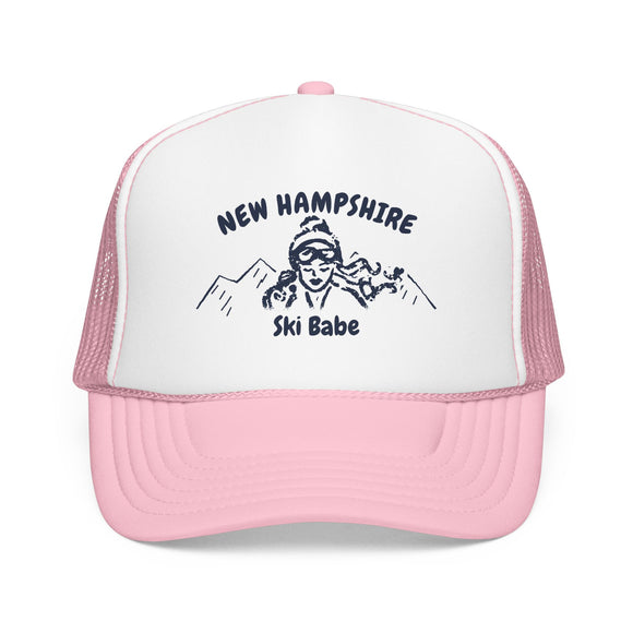 New Hampshire Ski Babe Trucker Hat — Foam Mesh Cap