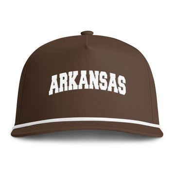 Arkansas Embroidered Rope Hat - Vintage Sunwashed Rope Cap, Comfort Colors - 0