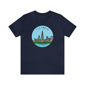 Buy navy Illinois T-Shirt - Unisex Illinois Shirt