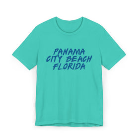 Buy teal Panama City Beach T-Shirt | 100% Cotton Retro Florida Tee