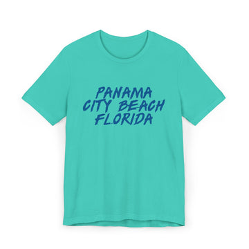 Buy teal Panama City Beach T-Shirt | 100% Cotton Retro Florida Tee
