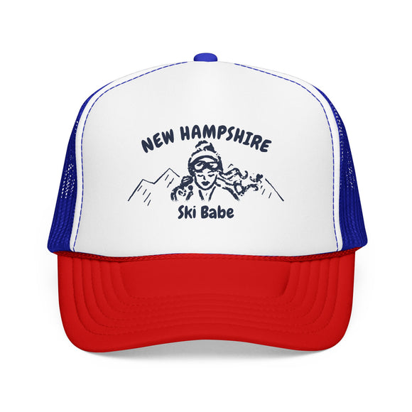 New Hampshire Ski Babe Trucker Hat — Foam Mesh Cap
