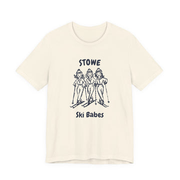Stowe, Vermont Ski Babes T‑Shirt — Retro Skiing Graphic Tee - 0