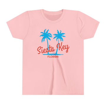 Buy pink Siesta Key, Florida Youth Shirt - Retro Palm Tree Siesta Key Kid's T-Shirt