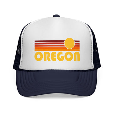 Buy dark-navy Oregon Retro Sun Trucker Hat - Vintage Style Oregon Cap