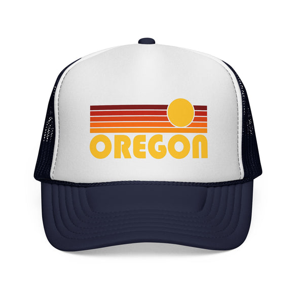Oregon Retro Sun Trucker Hat - Vintage Style Oregon Cap
