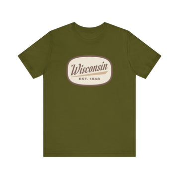 Buy olive Wisconsin T-Shirt - Retro Unisex Wisconsin Shirt