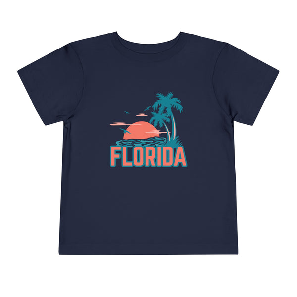 Florida Toddler T-Shirt - Retro Palm Tree Unisex Toddler Florida Shirt