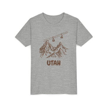 Buy athletic-heather Utah Youth T-Shirt — Vintage Gondola Ski Mountain Tee