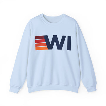 Buy light-blue Wisconsin Retro Sweatshirt | Retro Stripes Wisconsin