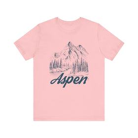 Buy pink Aspen, Colorado Graphic Tee - Mountain Illustration Aspen T Shirt